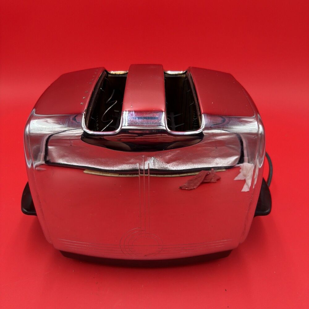 Sunbeam 1950's Chrome Model T-20C Automatic Two Slice Toaster Art Deco Tested